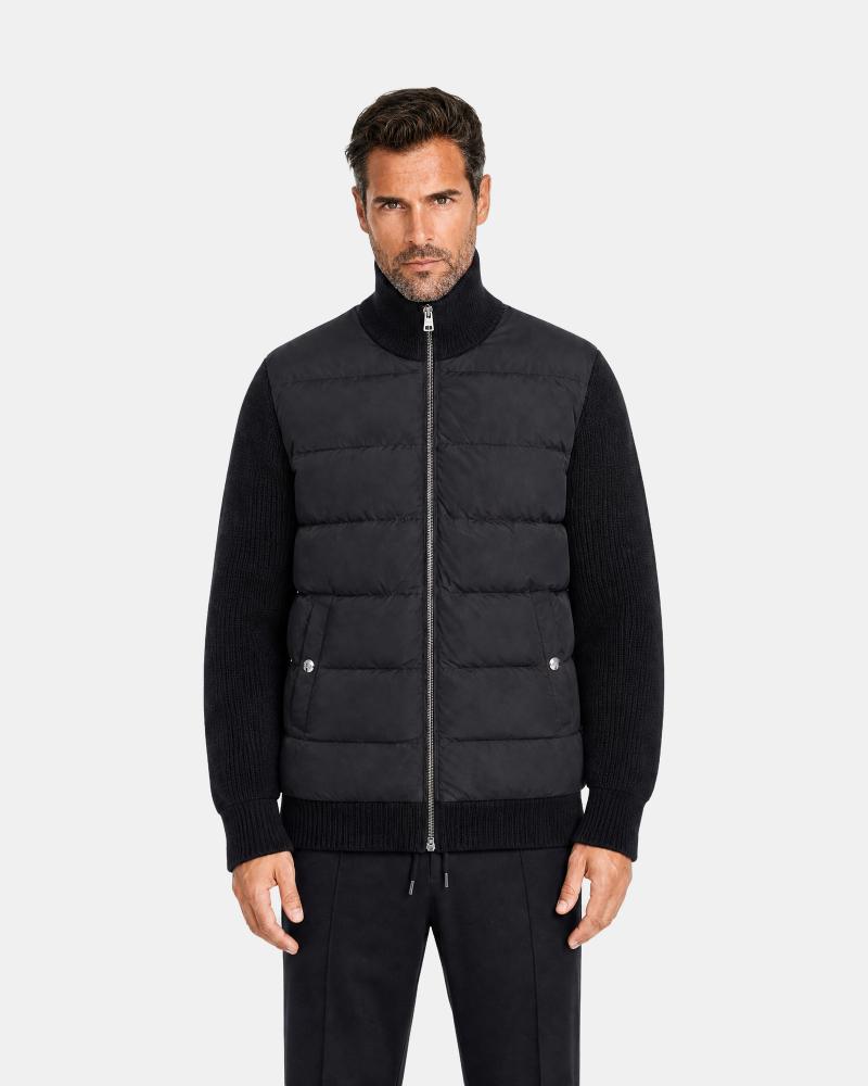 BLOUSON HERNO BI MATIERE MAILLE /NYLON NOIR