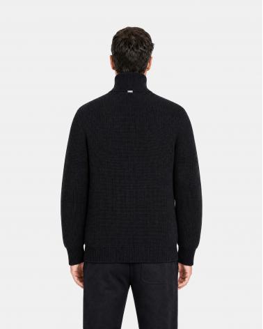 BLOUSON HERNO BI MATIERE MAILLE /NYLON NOIR