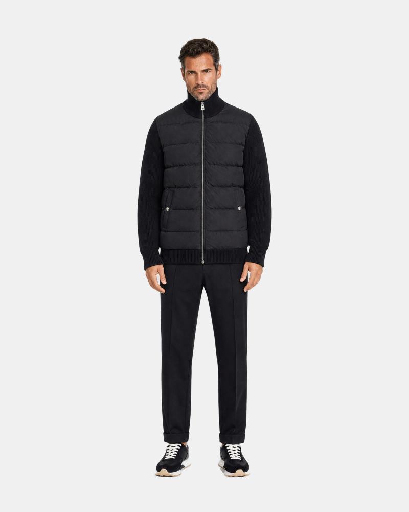 BLOUSON HERNO BI MATIERE MAILLE /NYLON NOIR