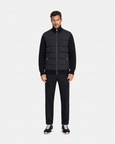 BLOUSON HERNO BI MATIERE MAILLE /NYLON NOIR