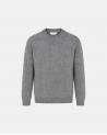 PULL D FIESOLI 0067  COL ROND Chiné Gris