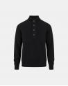 PULL POLO COL MONTANT GRAN SASSO ZIP BOUTONS  NOIR