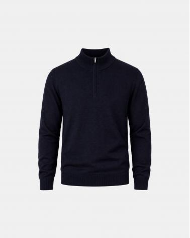 PULL FIESOLI DEMI ZIP 0027  MARINE