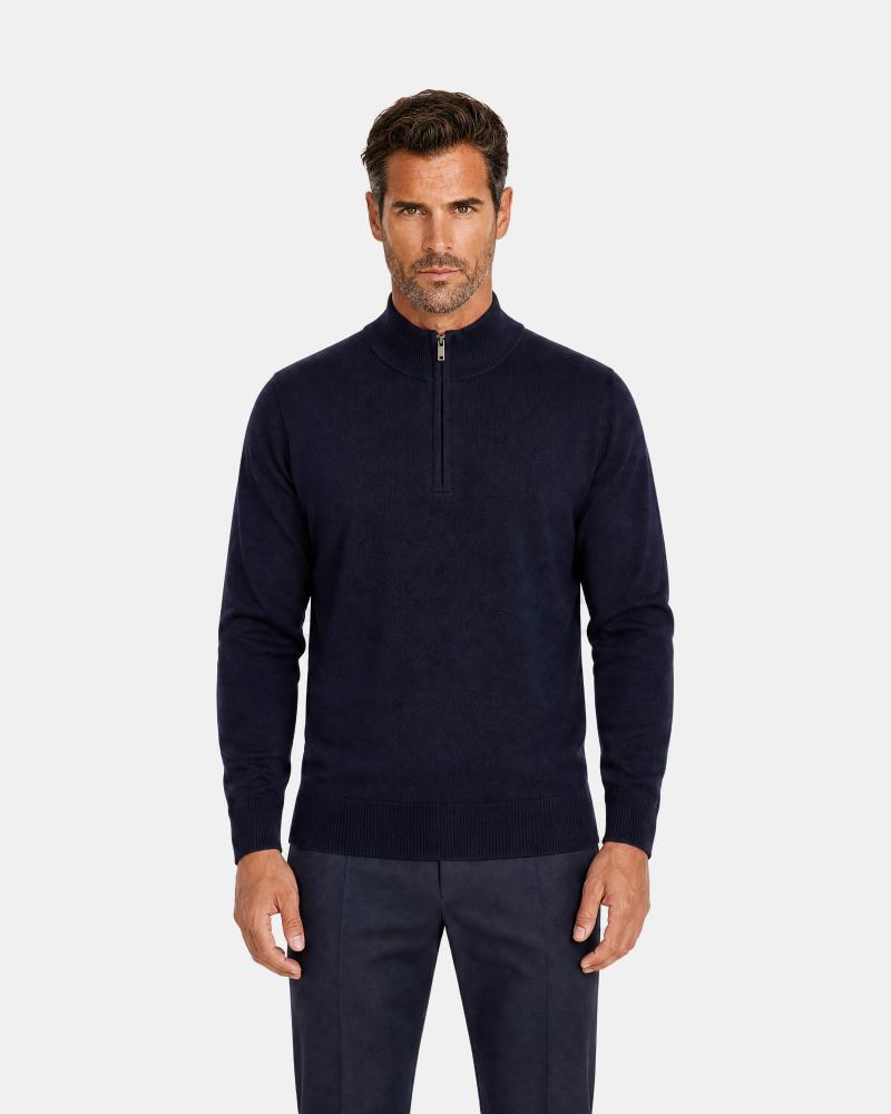 PULL FIESOLI DEMI ZIP 0027  MARINE