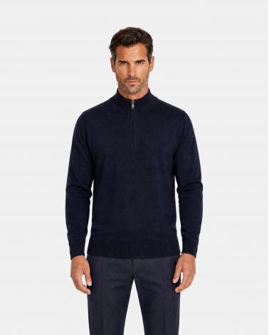 PULL FIESOLI DEMI ZIP 0027  MARINE