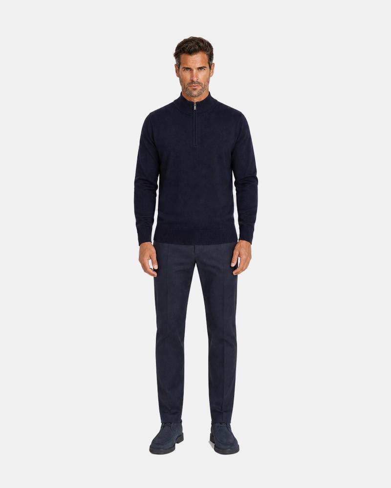 PULL FIESOLI DEMI ZIP 0027  MARINE