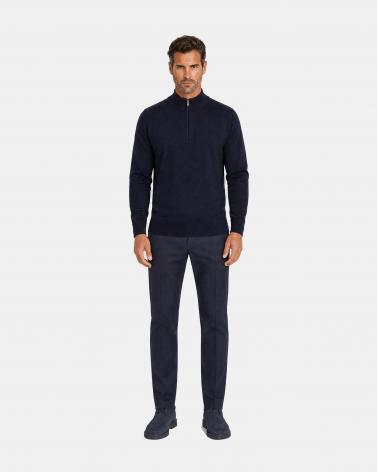 PULL FIESOLI DEMI ZIP 0027  MARINE