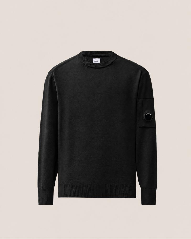 MAILLE EXTRAFINE MERINO WOOL LENS CREWNECK C.P. COMPANY KN069A 999 NOIR