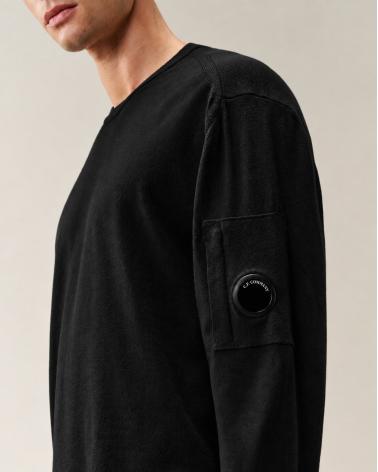 MAILLE EXTRAFINE MERINO WOOL LENS CREWNECK C.P. COMPANY KN069A 999 NOIR