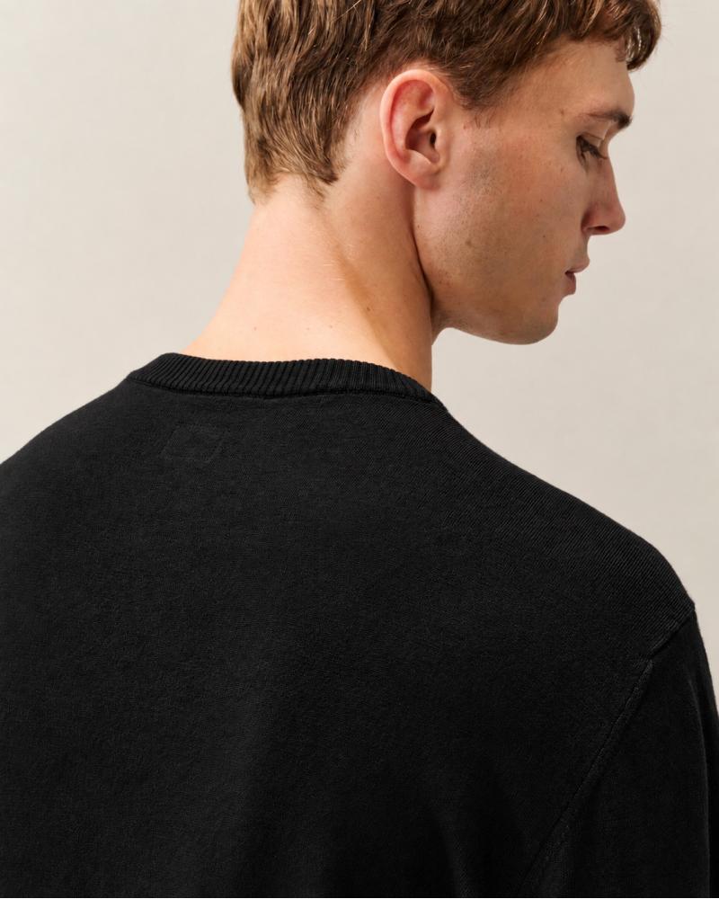 MAILLE EXTRAFINE MERINO WOOL LENS CREWNECK C.P. COMPANY KN069A 999 NOIR