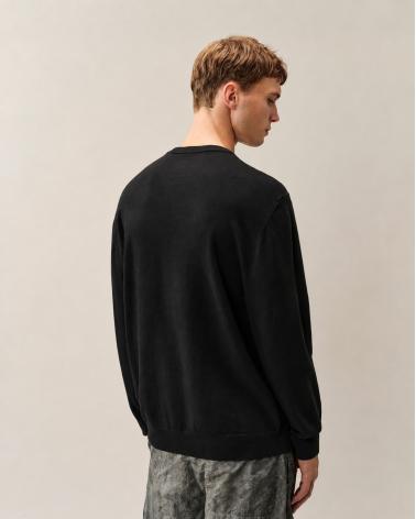 MAILLE EXTRAFINE MERINO WOOL LENS CREWNECK C.P. COMPANY KN069A 999 NOIR