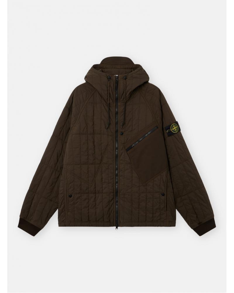 VESTE MATELASSÉE STONE ISLAND 4100015 00078  COAL GREY- MARRON VERT