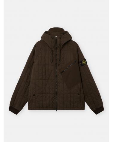VESTE MATELASSÉE STONE ISLAND 4100015 00078  COAL GREY- MARRON VERT