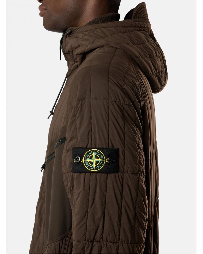 VESTE MATELASSÉE STONE ISLAND 4100015 00078  COAL GREY- MARRON VERT