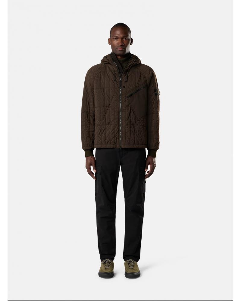 VESTE MATELASSÉE STONE ISLAND 4100015 00078  COAL GREY- MARRON VERT