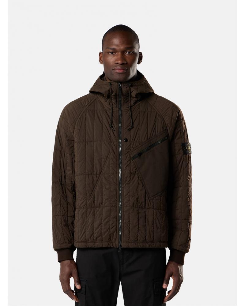 VESTE MATELASSÉE STONE ISLAND 4100015 00078  COAL GREY- MARRON VERT