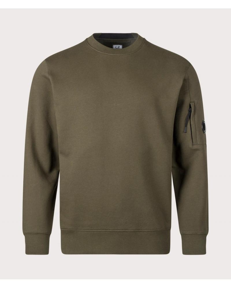 SWEAT C.P.COMPANY DIAGONAL RAISED CREWNECK SS713A  683 Ivy Green kaki