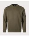 SWEAT C.P.COMPANY DIAGONAL RAISED CREWNECK SS713A  683 Ivy Green kaki