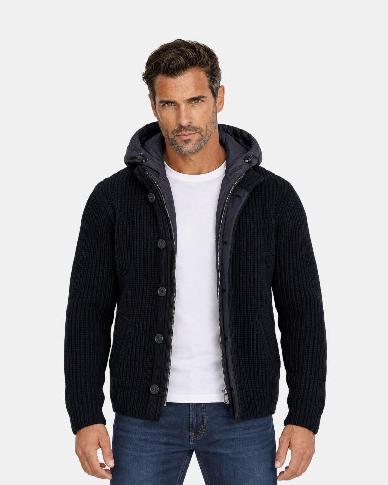 VESTE HERNO EN LAINE TORSADES MARINE