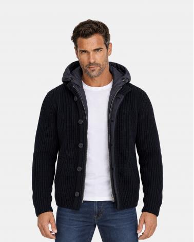 VESTE HERNO EN LAINE TORSADES MARINE