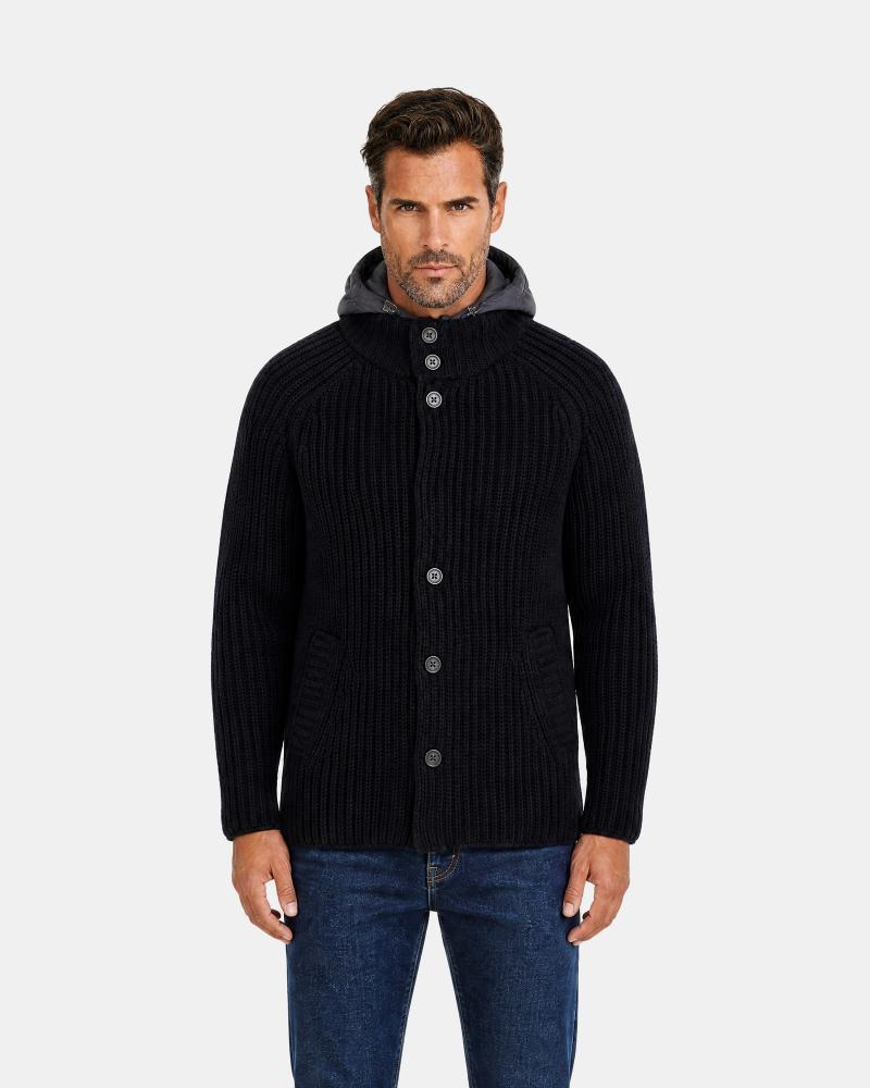 VESTE HERNO EN LAINE TORSADES MARINE