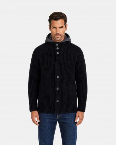 VESTE HERNO EN LAINE TORSADES MARINE