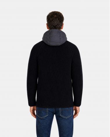 VESTE HERNO EN LAINE TORSADES MARINE