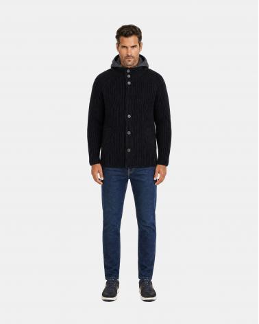 VESTE HERNO EN LAINE TORSADES MARINE