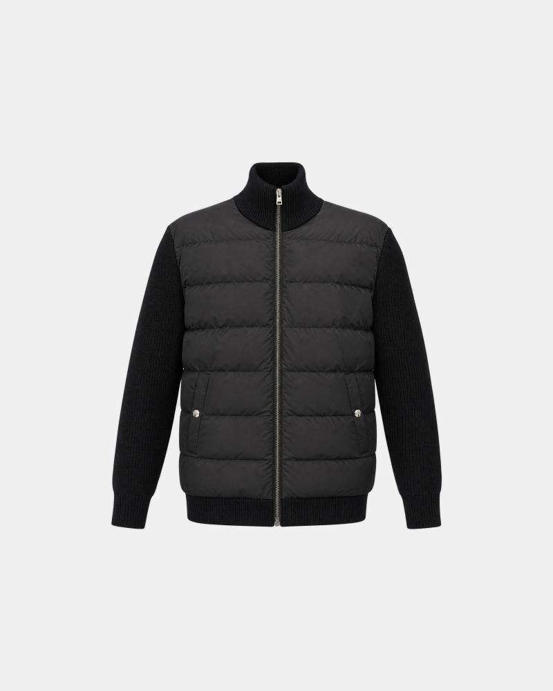 BLOUSON HERNO BI MATIERE MAILLE /NYLON NOIR