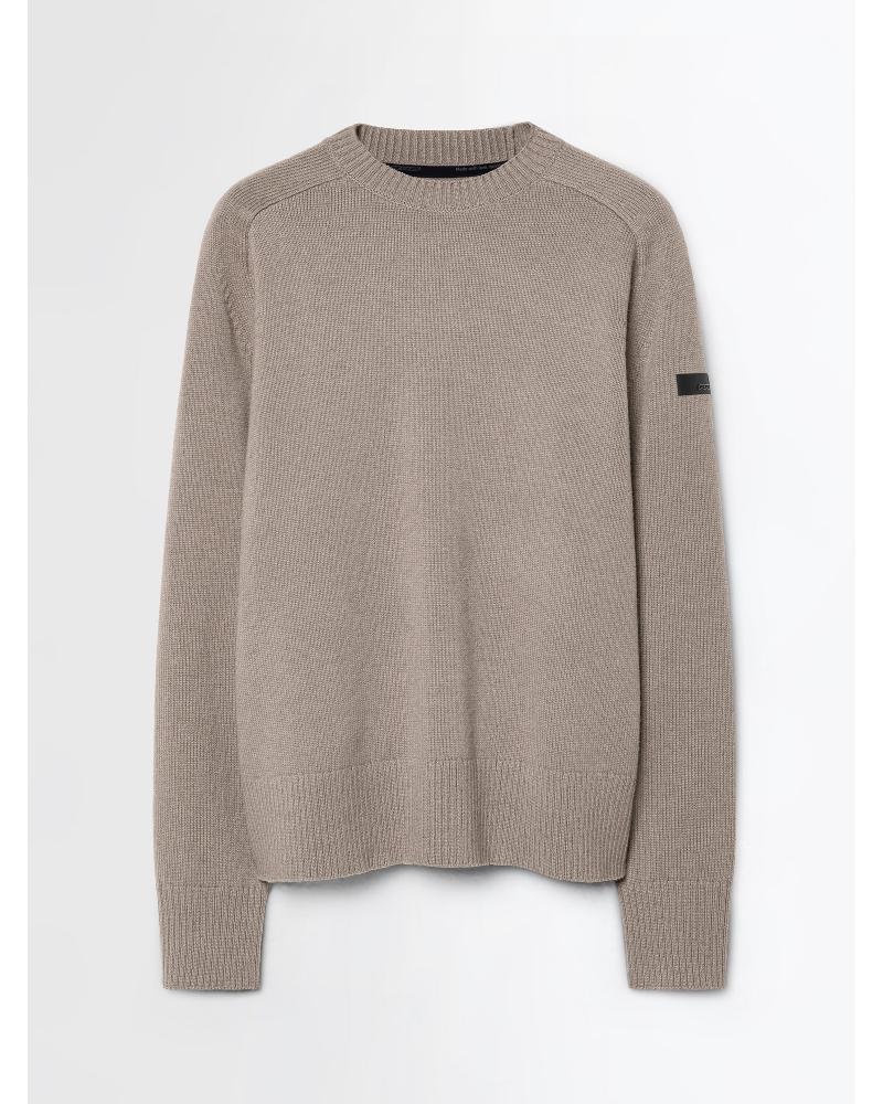 PULL RRD COL ROND LAINE ET CASHMERE BEIGE