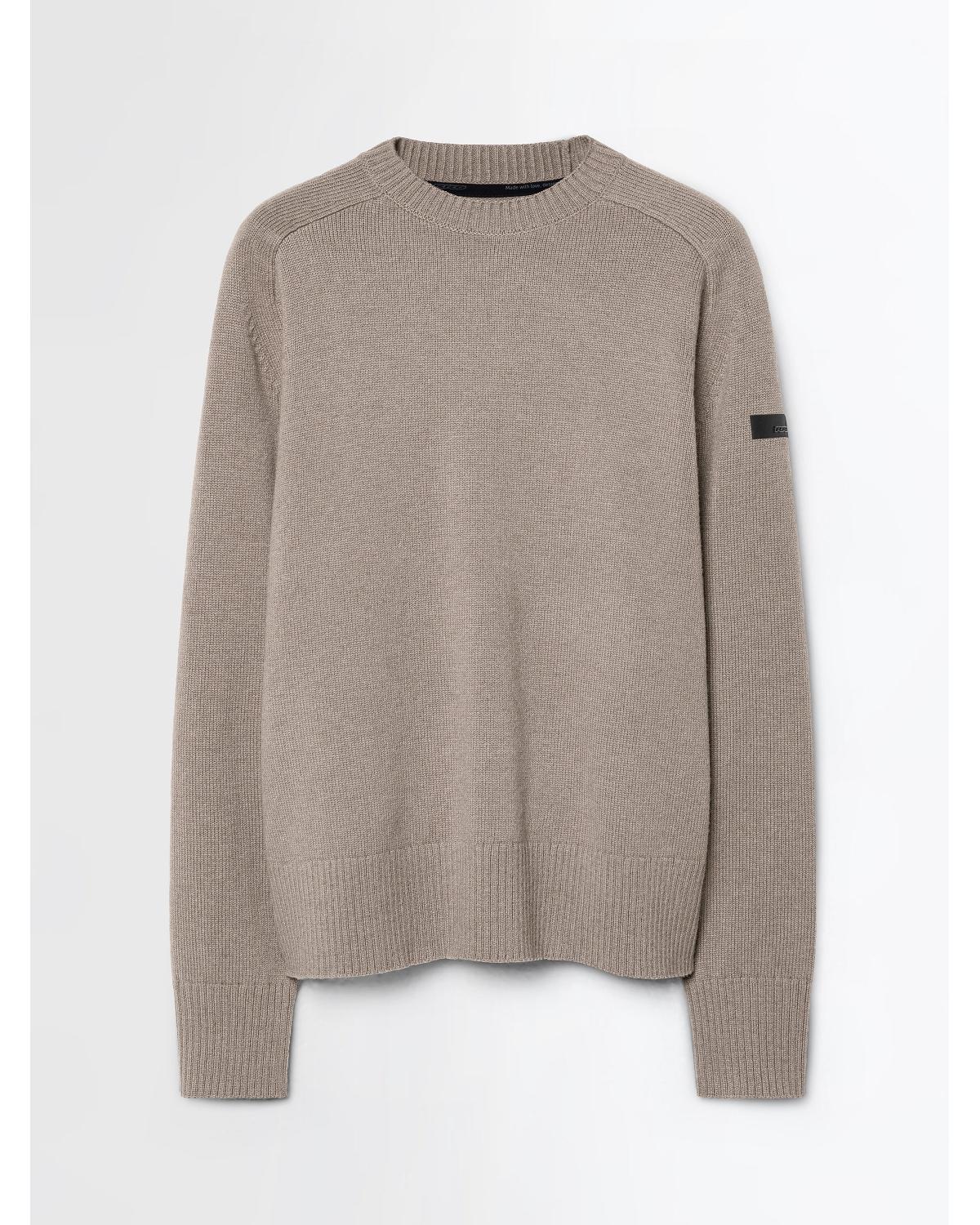PULL RRD COL ROND LAINE ET CASHMERE BEIGE
