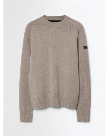 PULL RRD COL ROND LAINE ET CASHMERE BEIGE