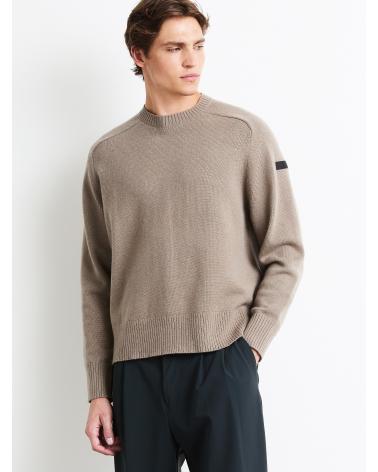 PULL RRD COL ROND LAINE ET CASHMERE BEIGE