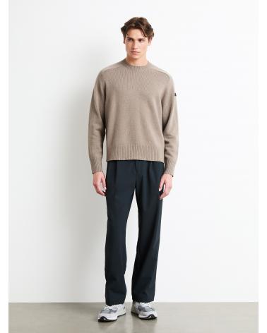 PULL RRD COL ROND LAINE ET CASHMERE BEIGE