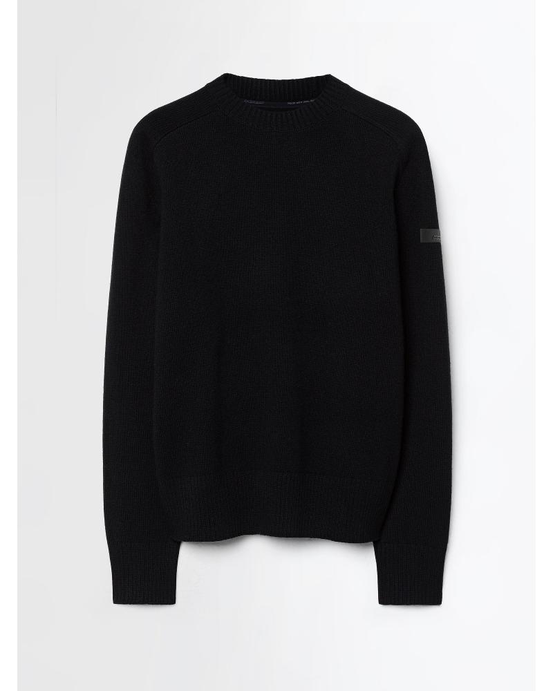 PULL RRD COL ROND LAINE ET CASHMERE NOIR
