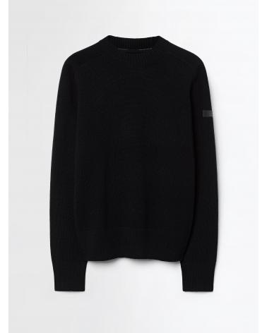 PULL RRD COL ROND LAINE ET CASHMERE NOIR