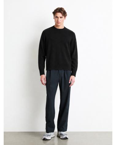 PULL RRD COL ROND LAINE ET CASHMERE NOIR
