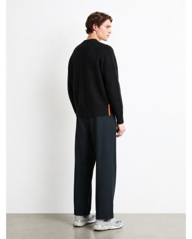 PULL RRD COL ROND LAINE ET CASHMERE NOIR