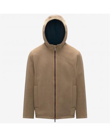 Veste K-way Claudel Wool Bonded Réversible Beige/Marine
