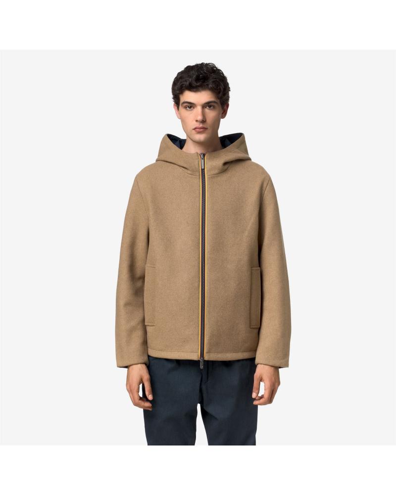 Veste K-way Claudel Wool Bonded Réversible Beige/Marine