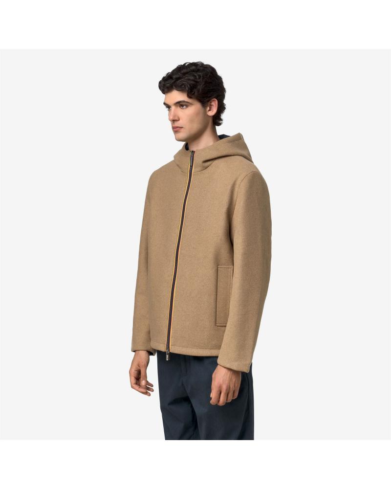 Veste K-way Claudel Wool Bonded Réversible Beige/Marine
