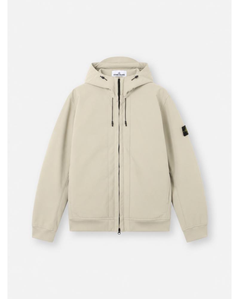 BLOUSON BIKER STONE ISLAND SOFT SHELL Q100004 S0B22 0095 BEIGE