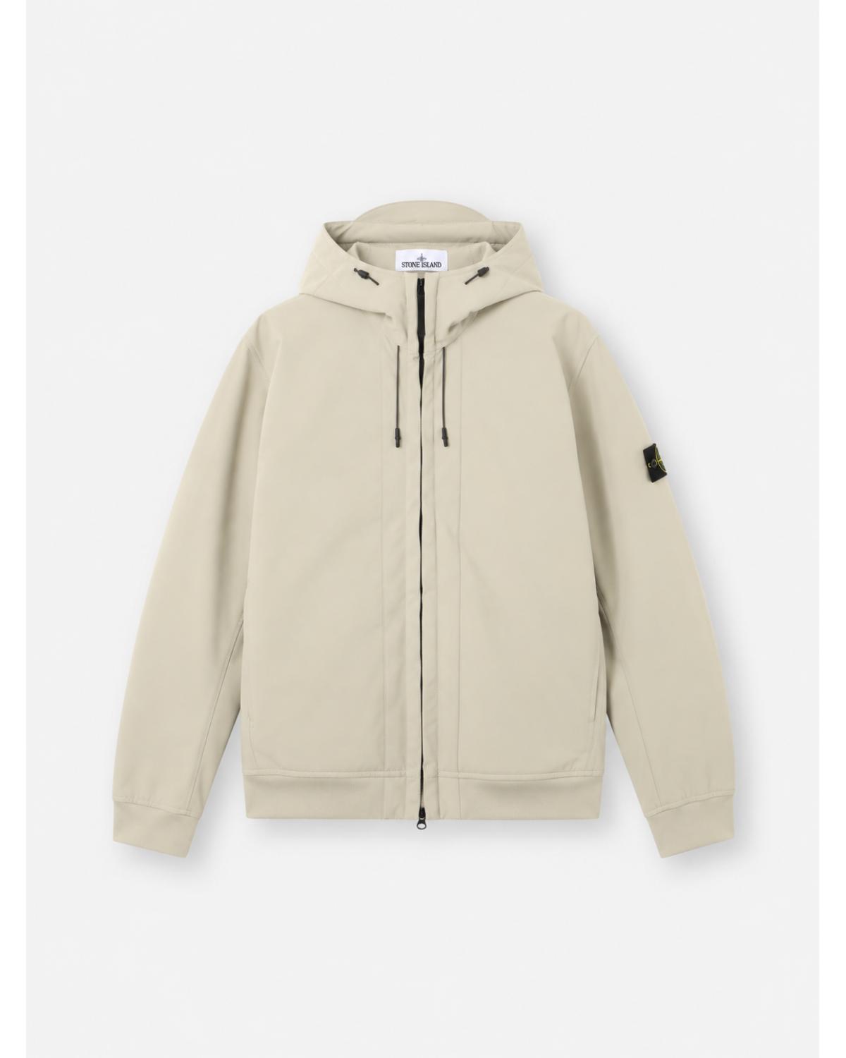 BLOUSON BIKER STONE ISLAND SOFT SHELL Q100004 S0B22 0095 BEIGE