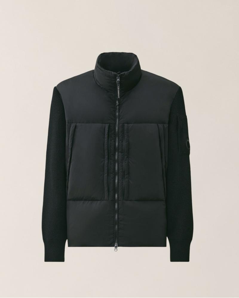 BLOUSON CP COMPANY HYBRIDE /NYLON LAINE  21CCMKN051A  999 NOIR