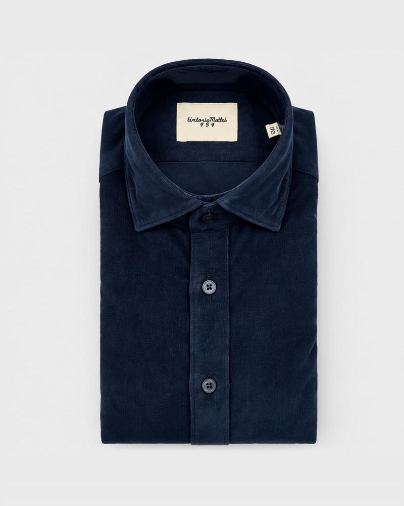 CHEMISE TINTORIA MATTEI VELOURS MARINE