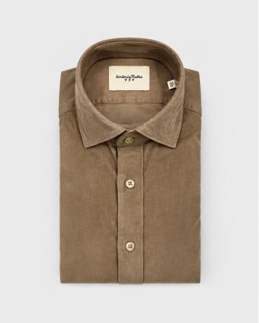 CHEMISE TINTORIA MATTEI VELOURS BEIGE