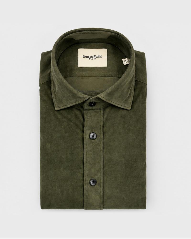 CHEMISE TINTORIA MATTEI VELOURS KAKI