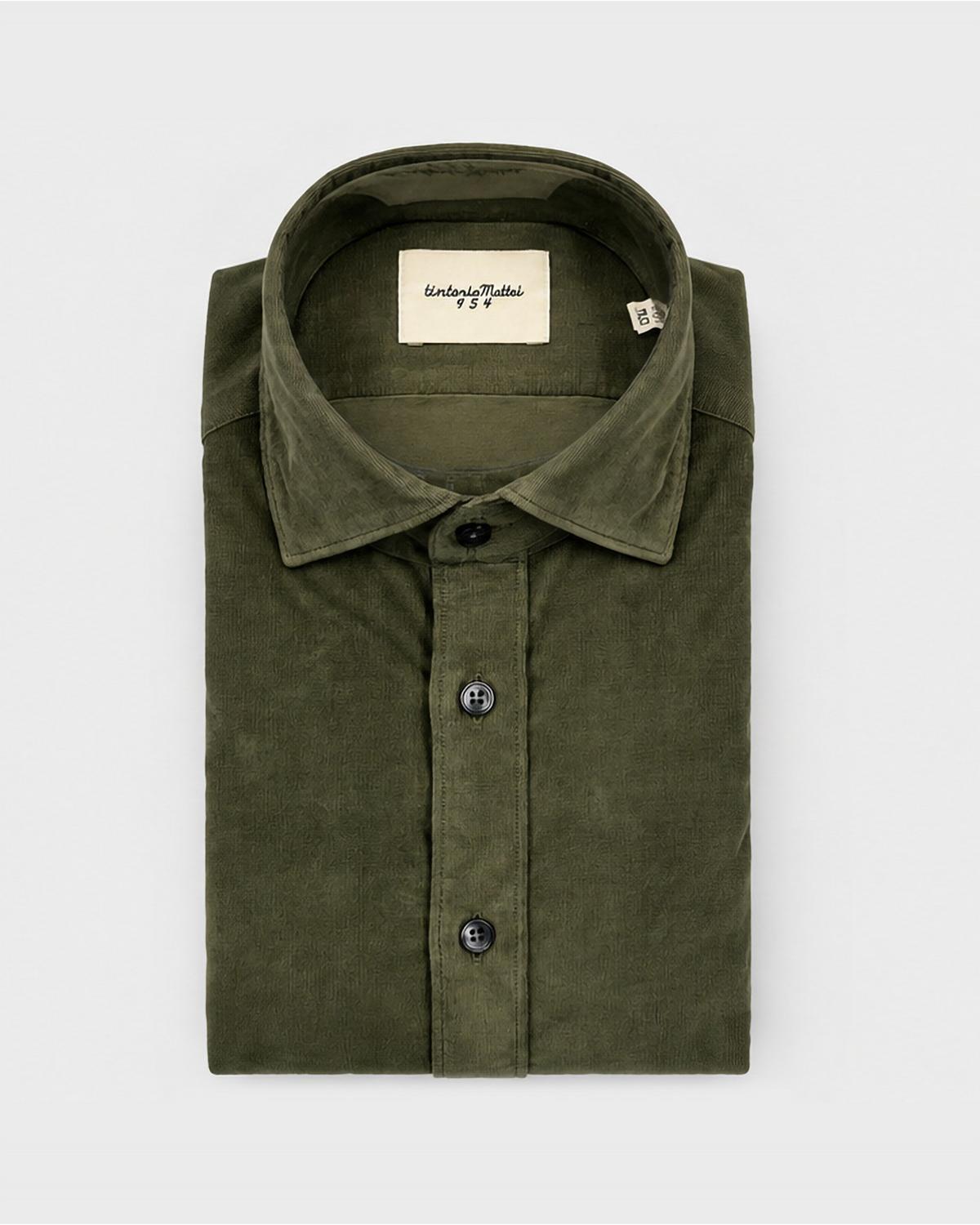 CHEMISE TINTORIA MATTEI VELOURS KAKI