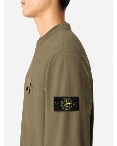 SWEAT STONE ISLAND COL ROND 6100038 S0A20 005G  VERT MILITAIRE KAKI
