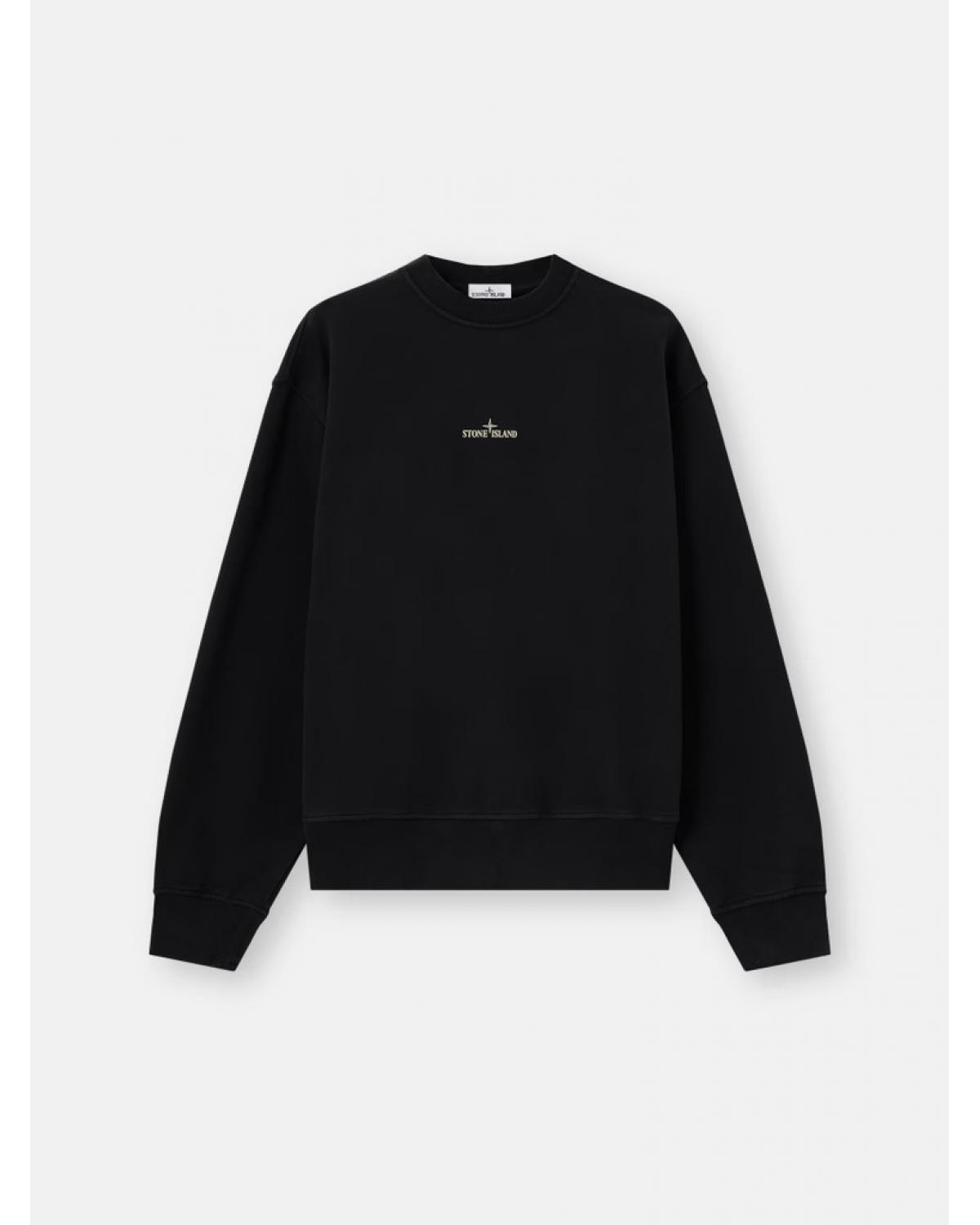 SWEAT STONE ISLAND COL ROND 6100039 S047 0029  NOIR